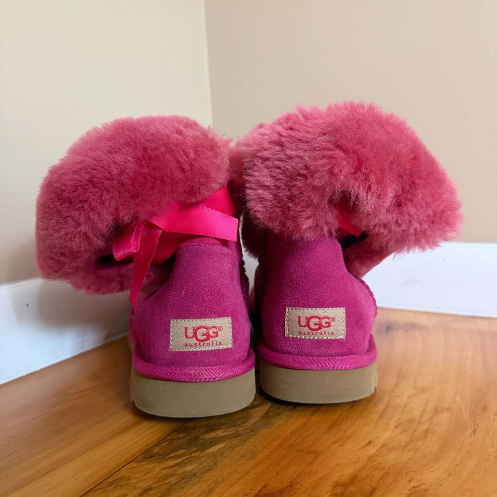 UGG Australia Bailey Bow Hot Pink Suede Boots